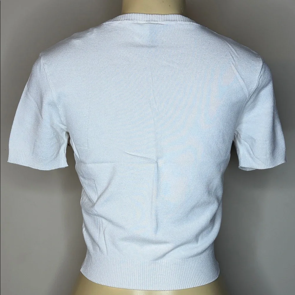 Divided Classic White Short-Sleeve Knit Top Size S - Picture 3 of 5